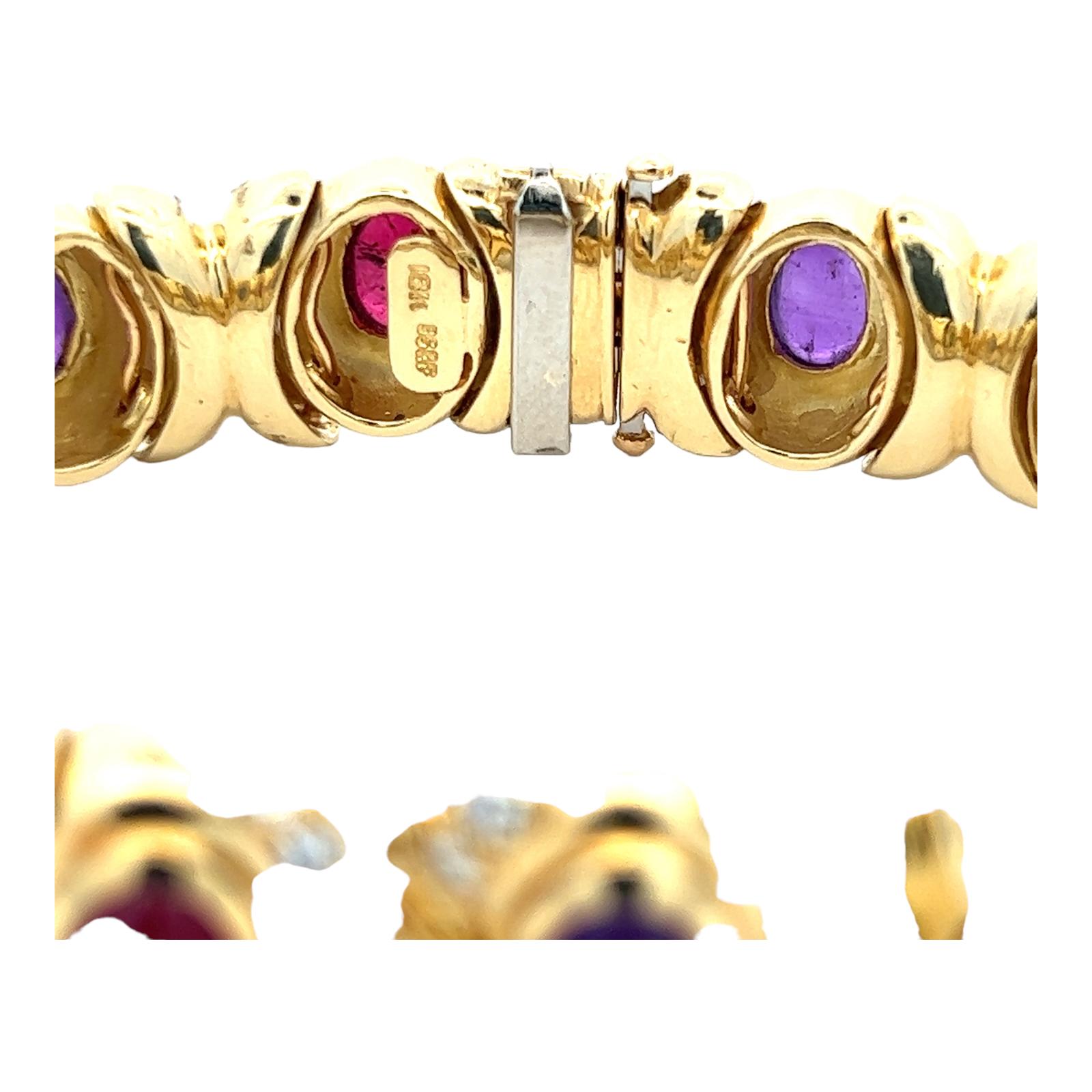 Black, Starr & Frost Diamant-Edelsteine 18 Karat Gelbgold A Link Armband Damen