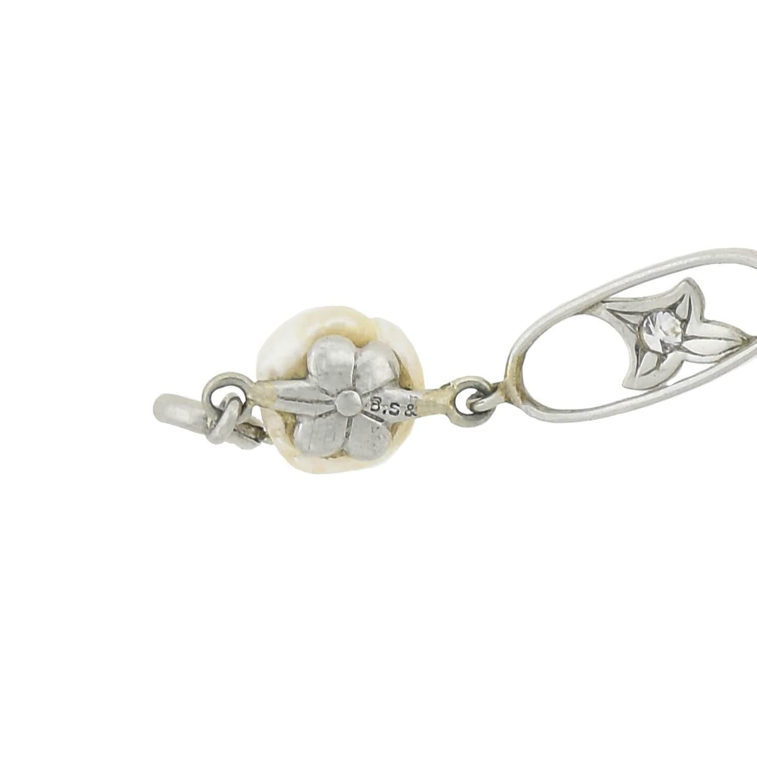 Women's Black, Starr & Frost Edwardian Diamond and Mississippi River Pearl Bracelet