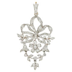 Schwarzer Starr & Frost Edwardianischer Diamant-Ohrring aus 18 Karat Gold mit Platinüberzug