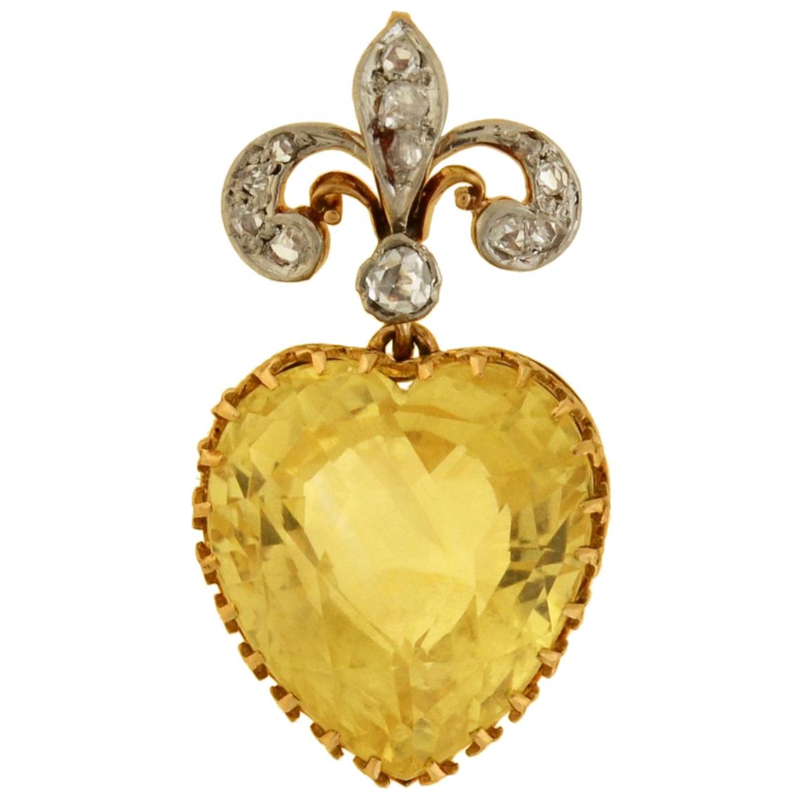 Black Starr Frost Edwardian GIA Certified Natural 14.50 Carat Sapphire Pendant