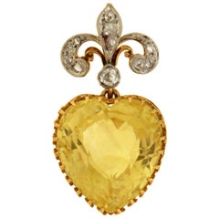 Black Starr Frost Edwardian GIA Certified Natural 14.50 Carat Sapphire Pendant