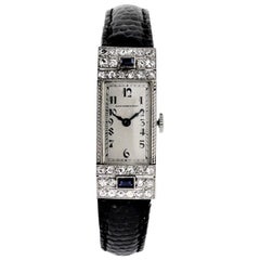Black Starr & Frost Ladies White Gold Art Deco Manual Watch