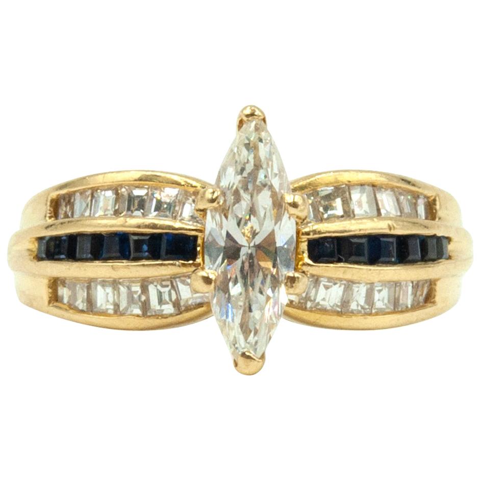 Black Starr and Frost Marquise Cut Diamond Ring