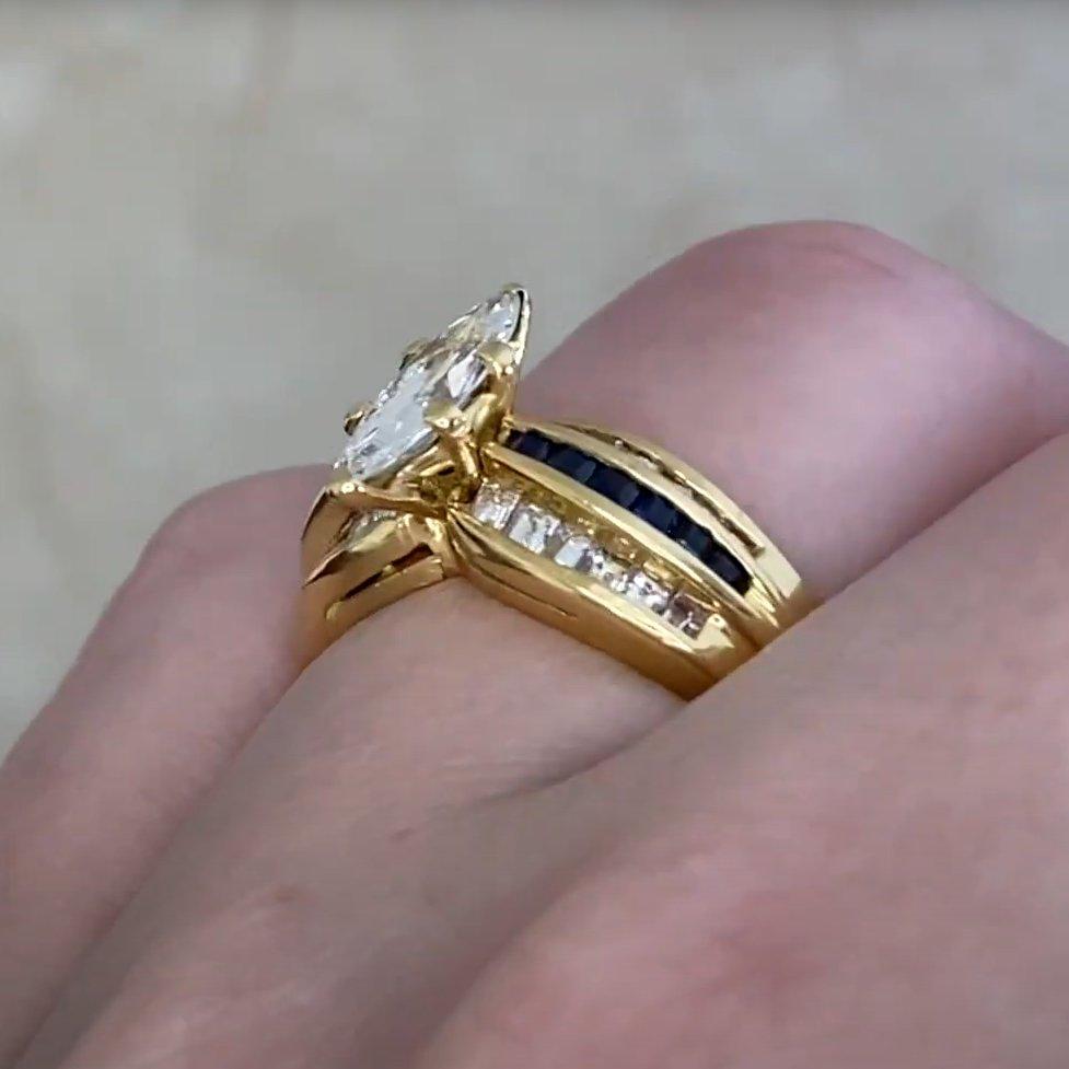 Marquise Cut Black Starr & Frost Marquise Diamond Engagement Ring (Approx. 0.60-Carats), Gold For Sale