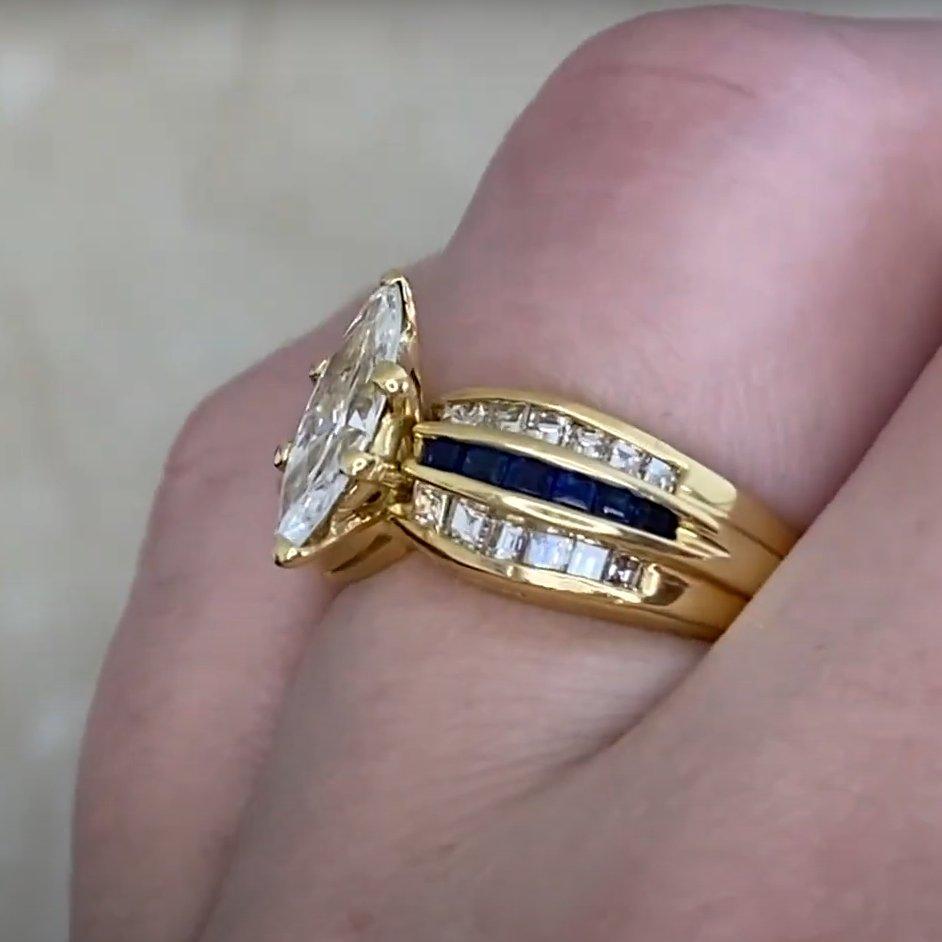 Donna Anello di fidanzamento con diamante marquise Black, Starr & Frost (circa 0,60 carati), oro in vendita