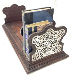 Black, Starr & Frost Rare Sterling Silver & Wood Book Holder Shelf