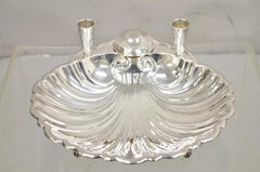 Black Starr & Frost Silver Plated Clam Shell Seafood Cocktail Serving Platter