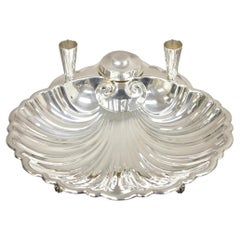 Black Starr & Frost Silver Plated Clam Shell Seafood Cocktail Serving Platter