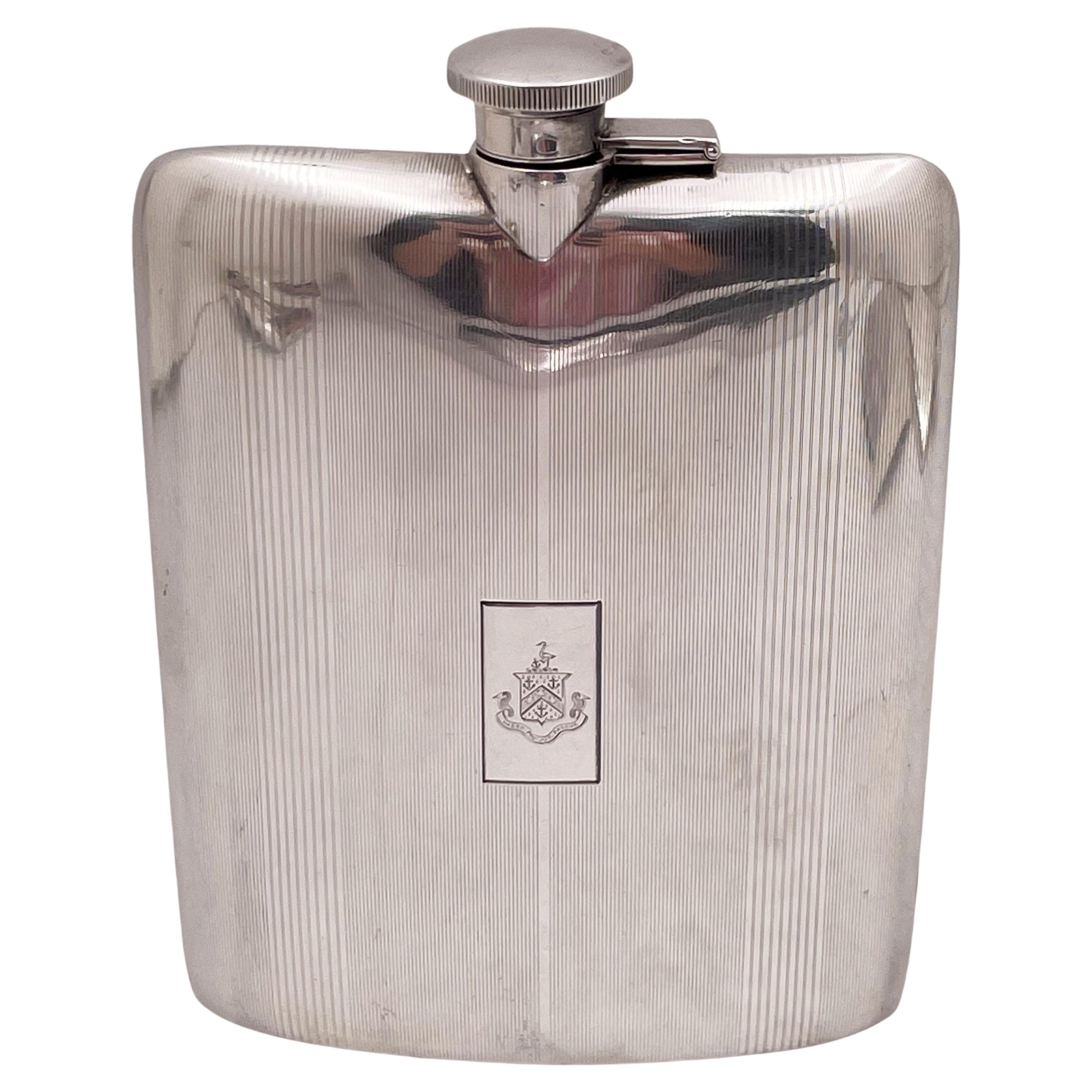 Black, Starr & Frost Sterling Silver Early 20th Century Art Deco Flask For Sale