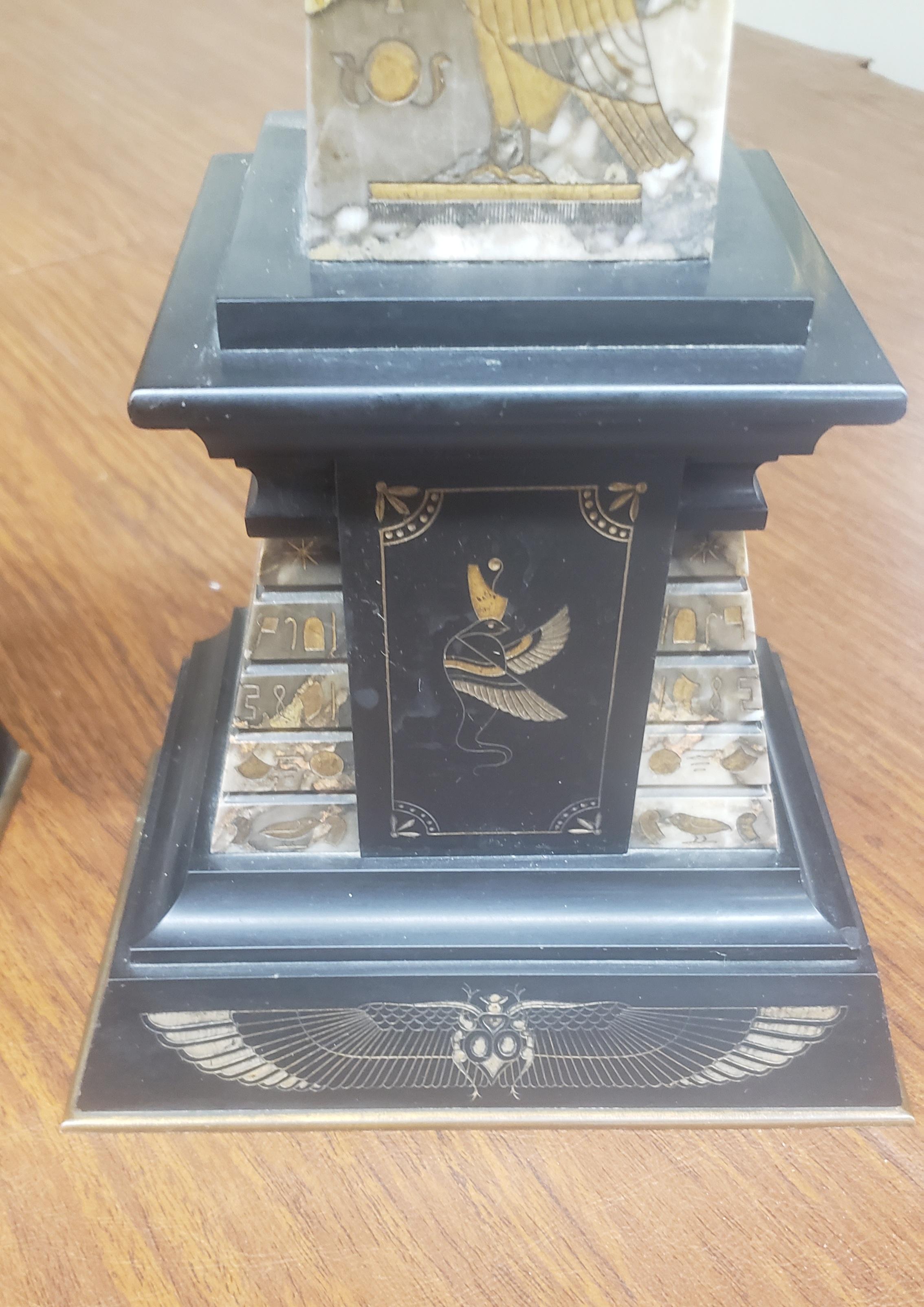 Black, Starr & Frost Victorian Egyptian Revival Clock Garniture Set, circa 1860 For Sale 10