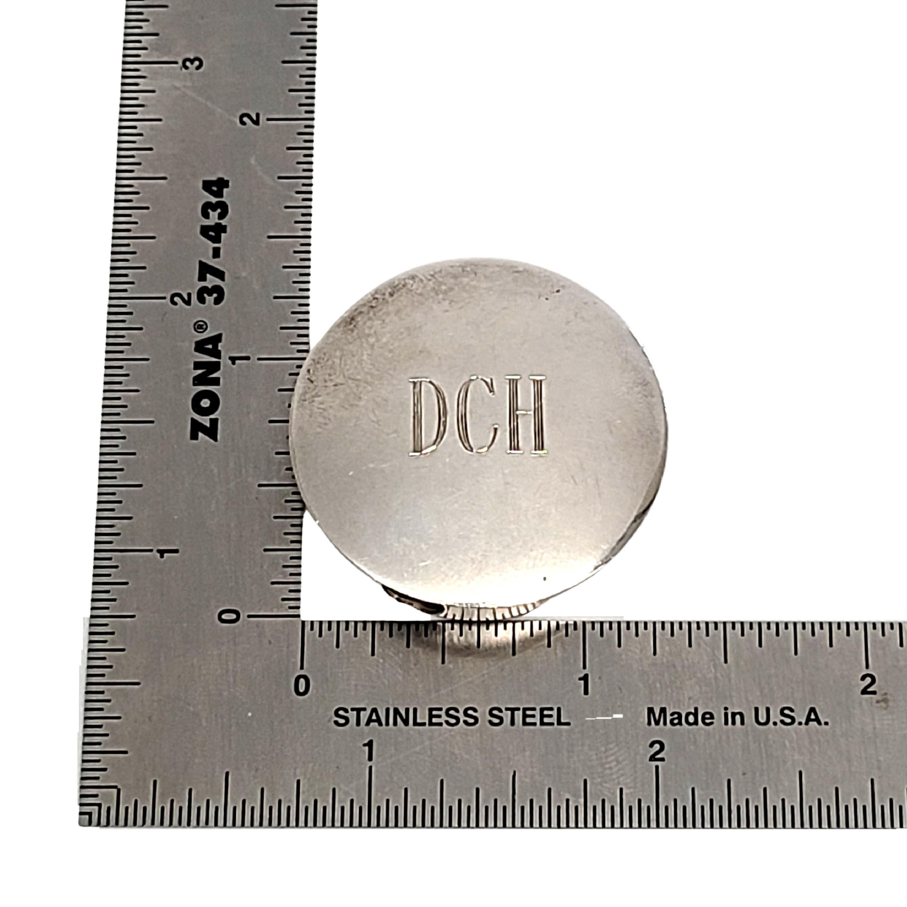 Black Starr Gorham Sterling Silver Tape Measure Holder with Monogram For Sale 2