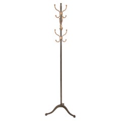 Black Steel 6 Hook Hat + Coat Tree with 6 Hooks in Gold Finish Industrial Style