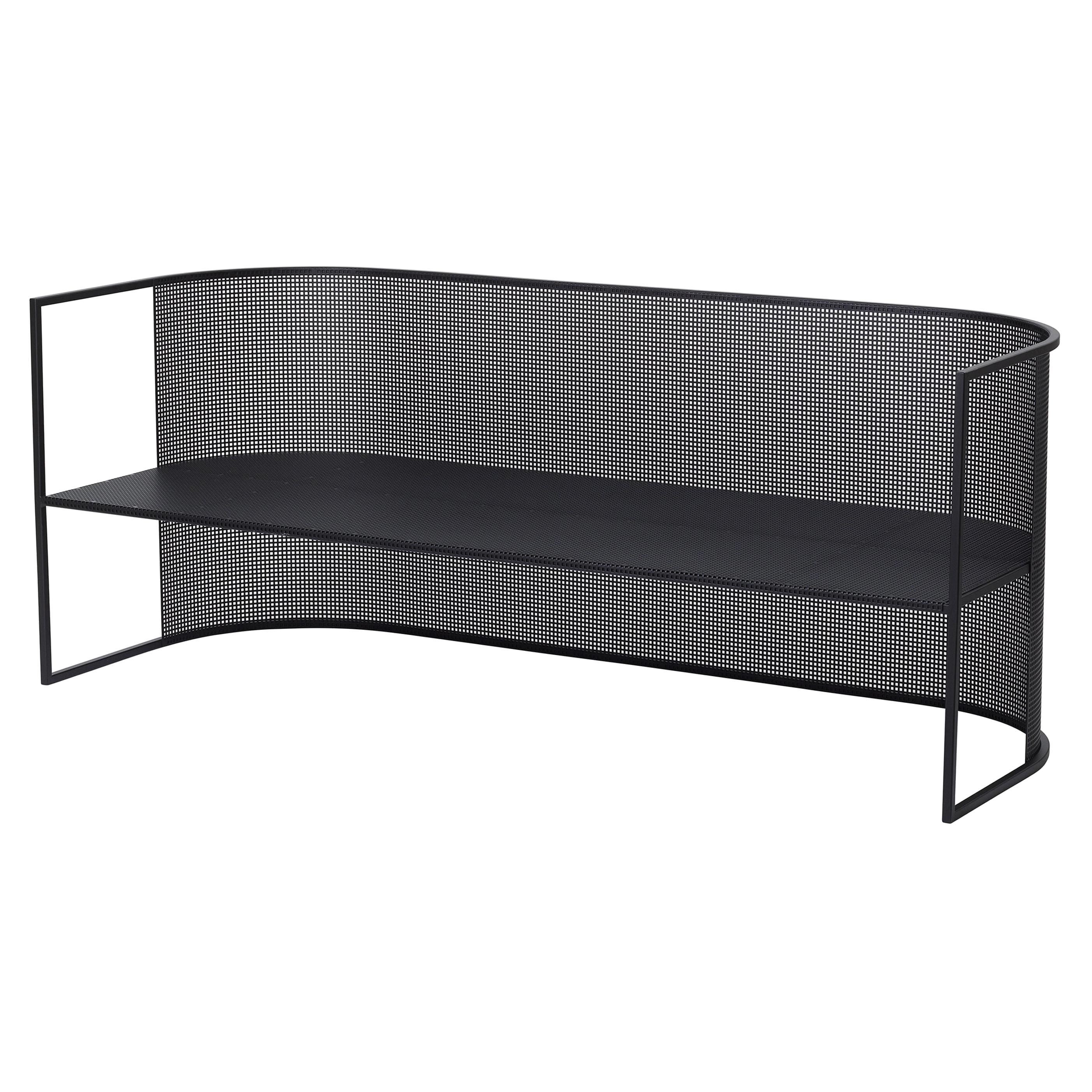 Black Steel Bahaus Lounge Bench by Kristina Dam Studio For Sale