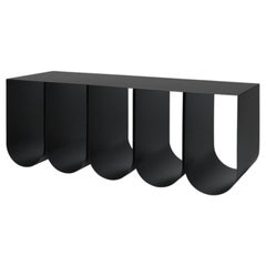 Black Steel Curved Bench by Kristina Dam Studio