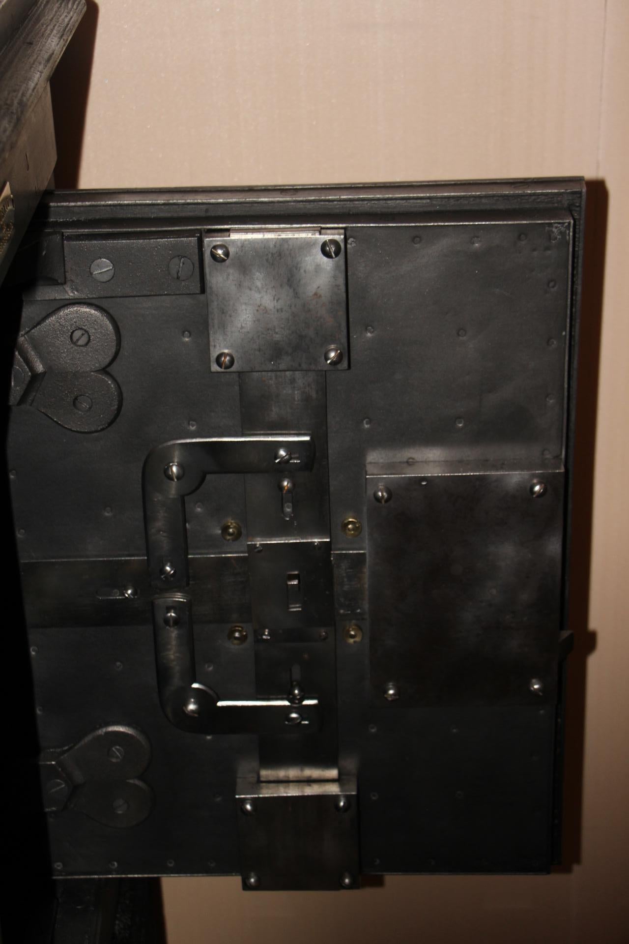 Black Steel, Iron and Wood Safe with All Keys and Working Combination 3