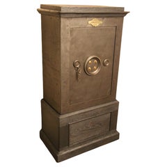 Black Steel, Iron and Wood Safe with Keys by Petitjean Paris, Drink Cabinet