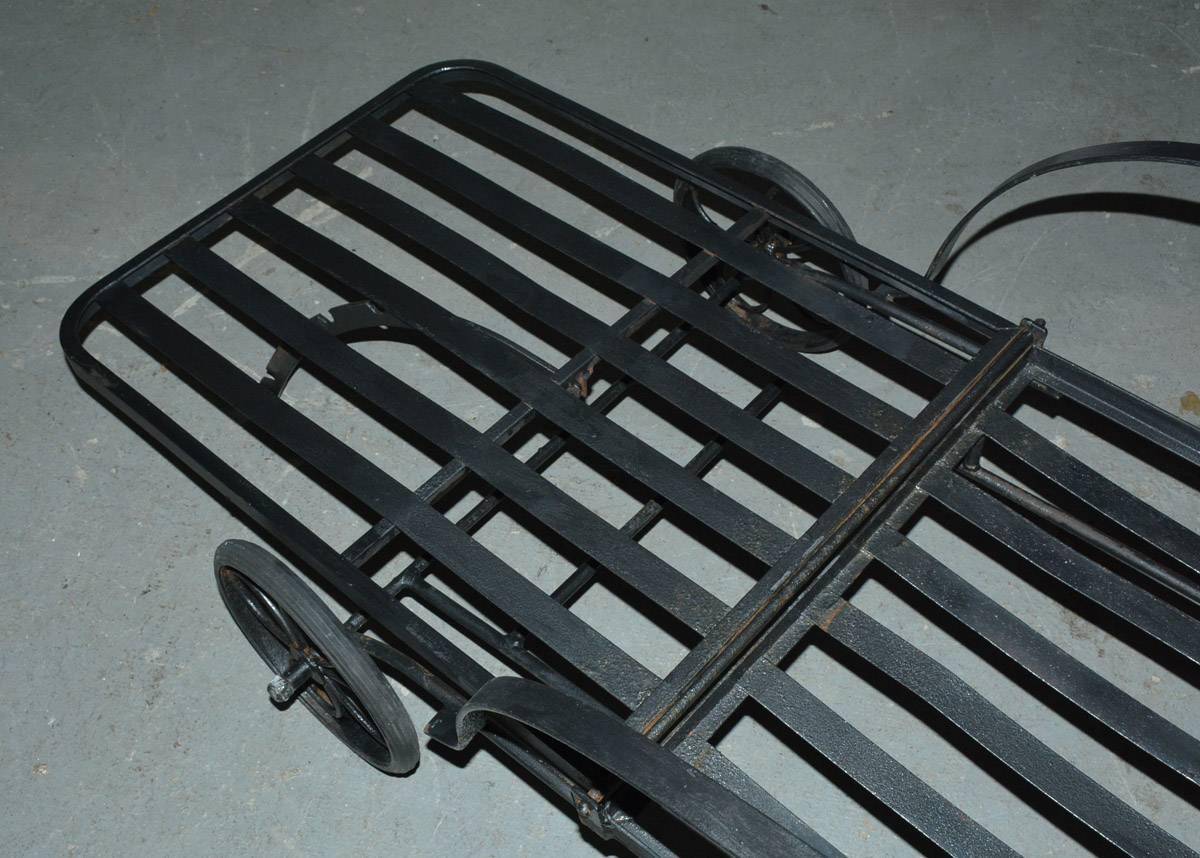 20th Century Black Steel Patio Chaise Longue
