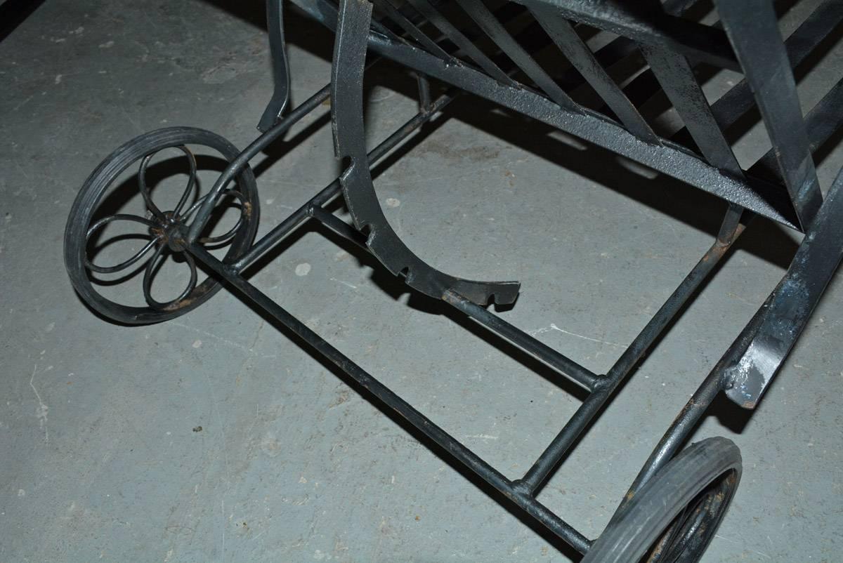 Black Steel Patio Chaise Longue 1