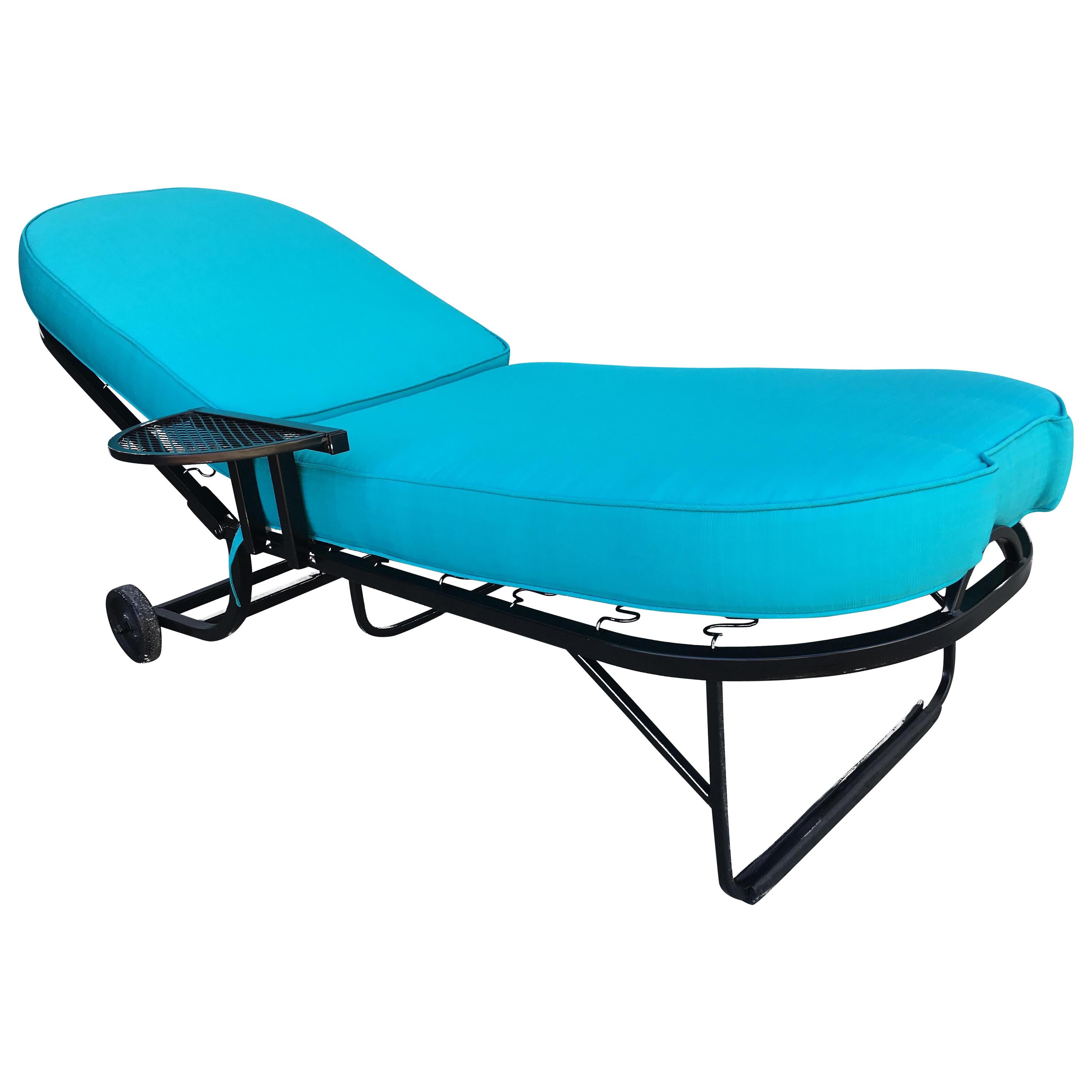 Black Steel Spring Outdoor / Patio Chaise Lounge by Woodard, 3- available