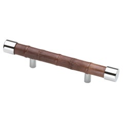 Luxury Pull Handle Various Metal &Leather Color Finishes Tube Shape Nickel Mediu