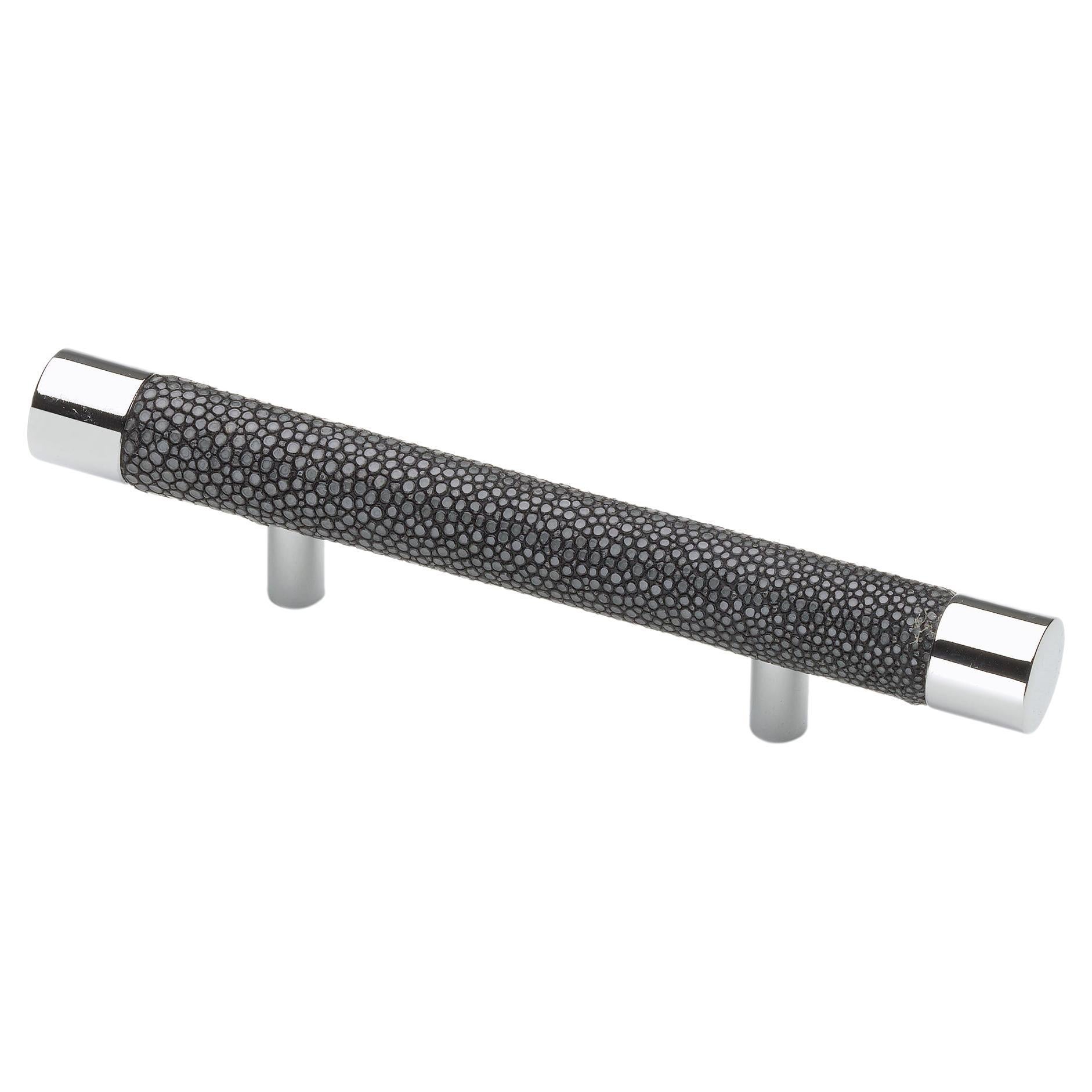 Tirador de Lujo Varios Acabados en Metal y Piel Forma de Tubo Níquel Medio
