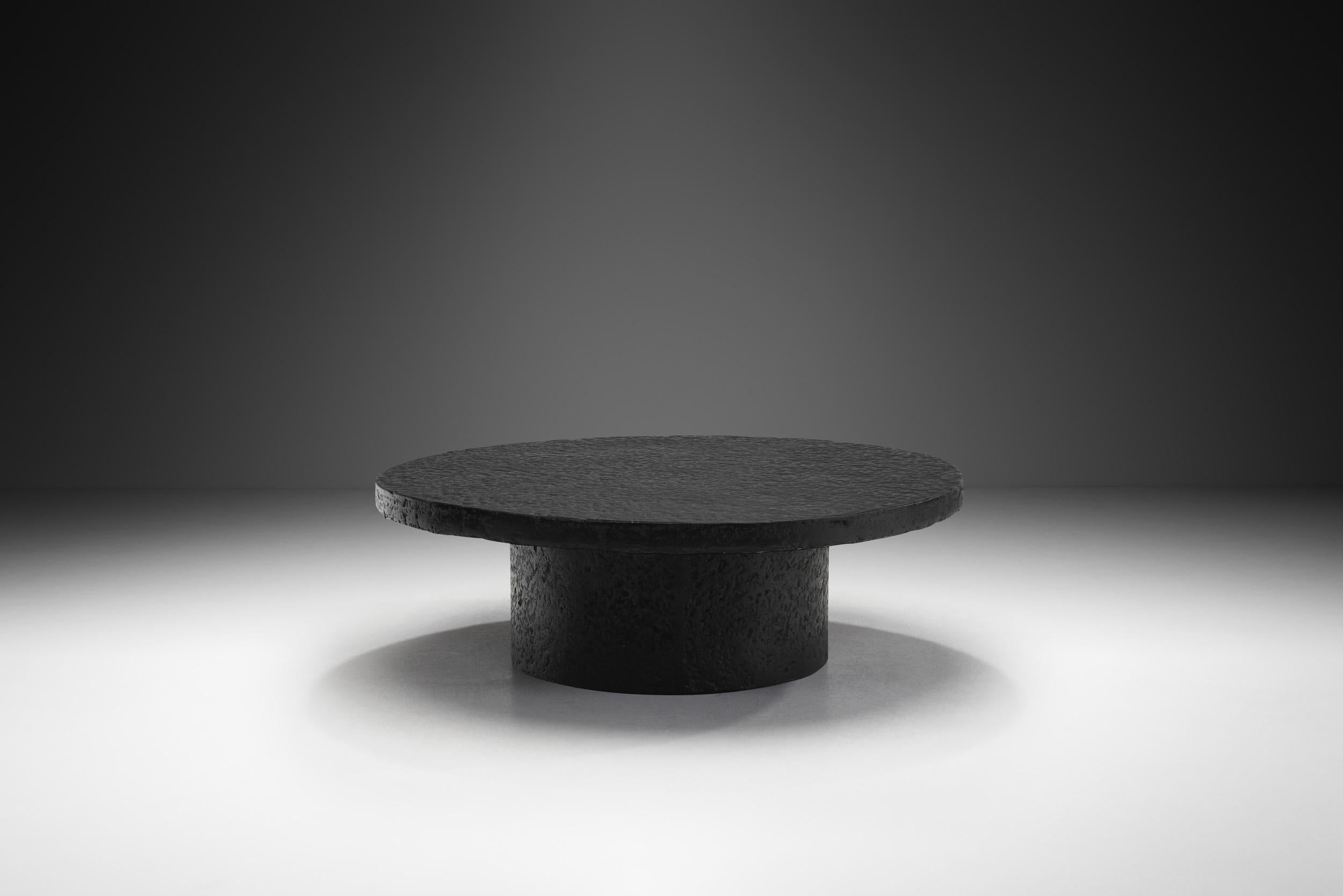 Mid-Century Modern Black Resin Pedestal Table, Europe ca 1950s