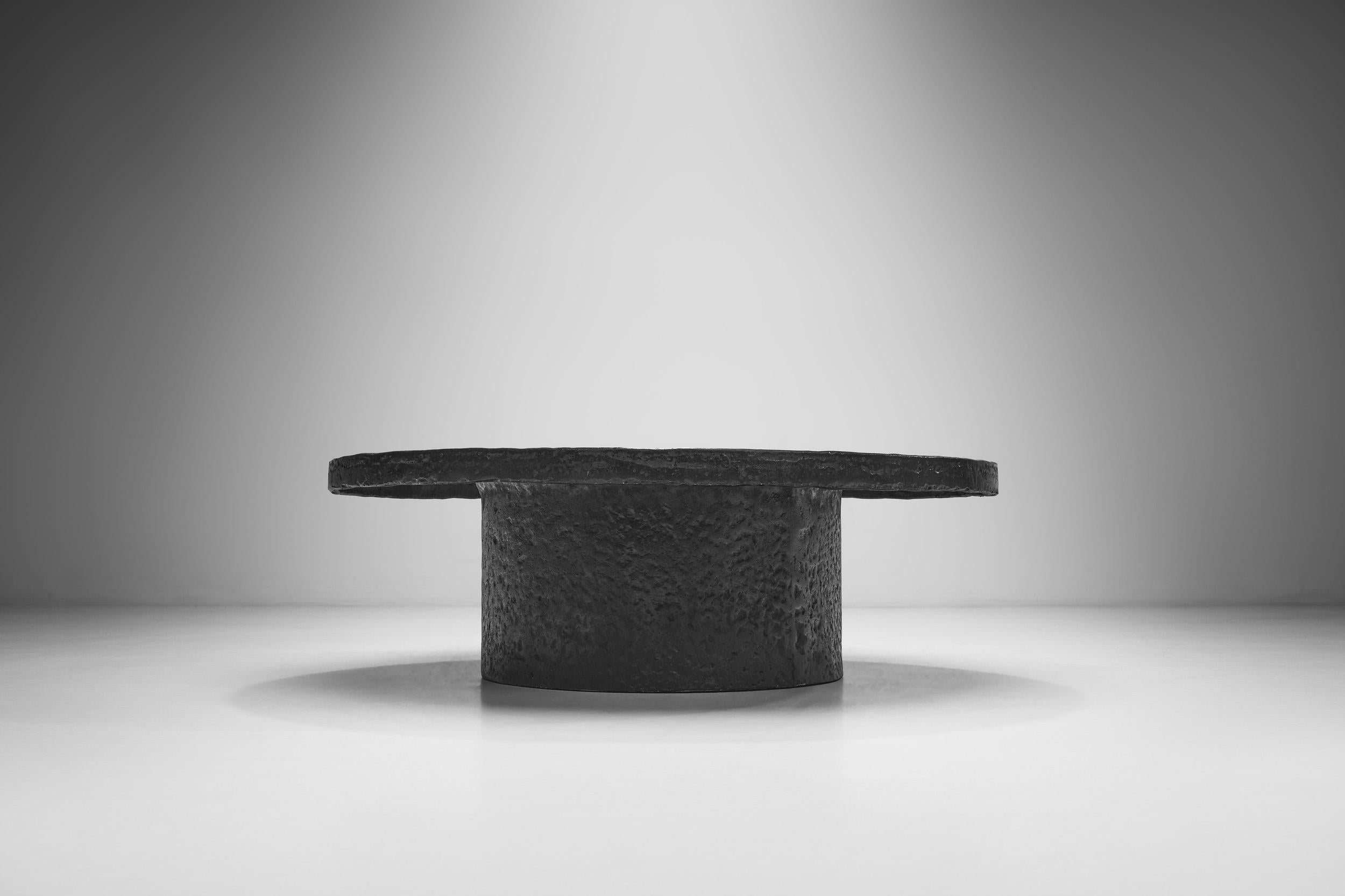Mid-20th Century Black Resin Pedestal Table, Europe ca 1950s