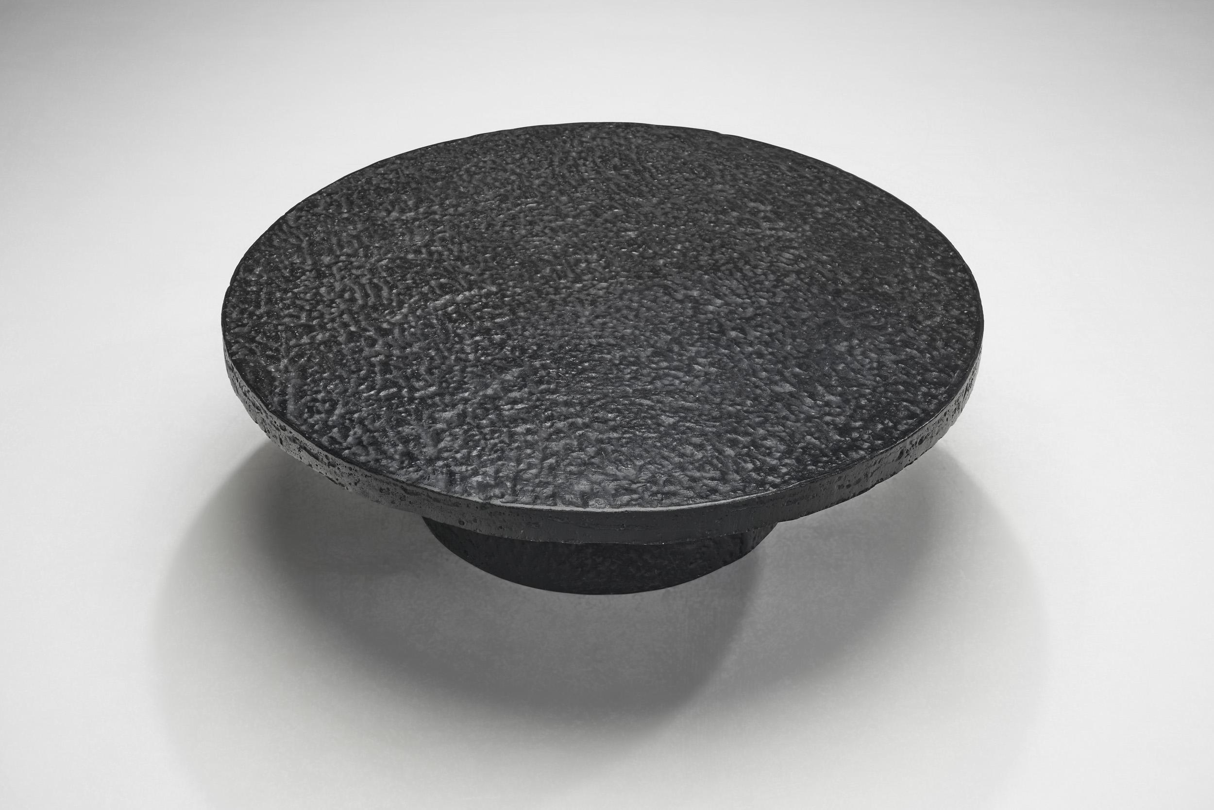 Black Resin Pedestal Table, Europe ca 1950s 1