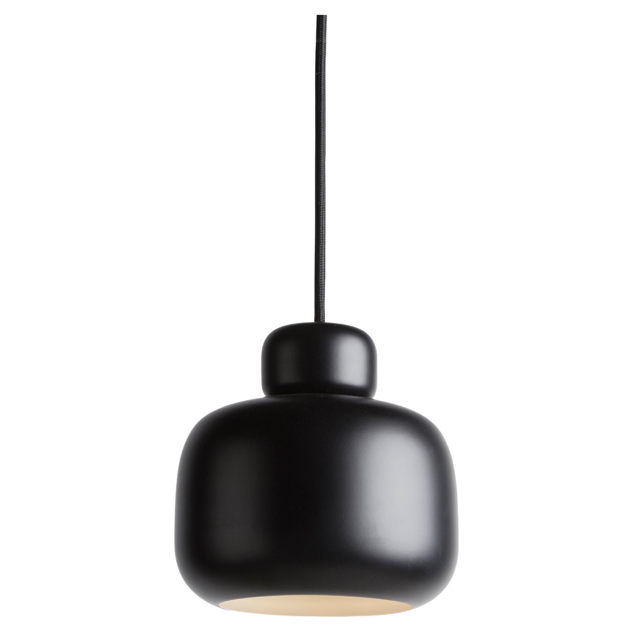 Black Stone Pendant Lamp by Philip Bro For Sale