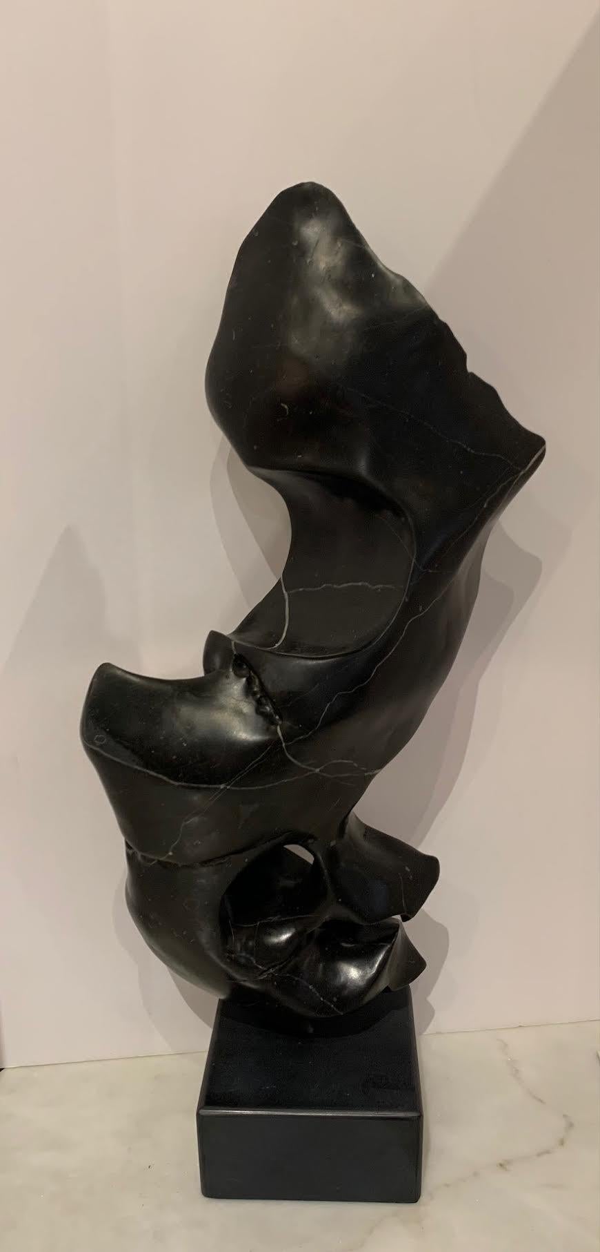 Black Stone Sculpture, China, Prehistoric In Good Condition For Sale In New York, NY