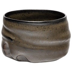 Black Stoneware Ceramic Bowl by Lukas Richarz French Handmade Pottery