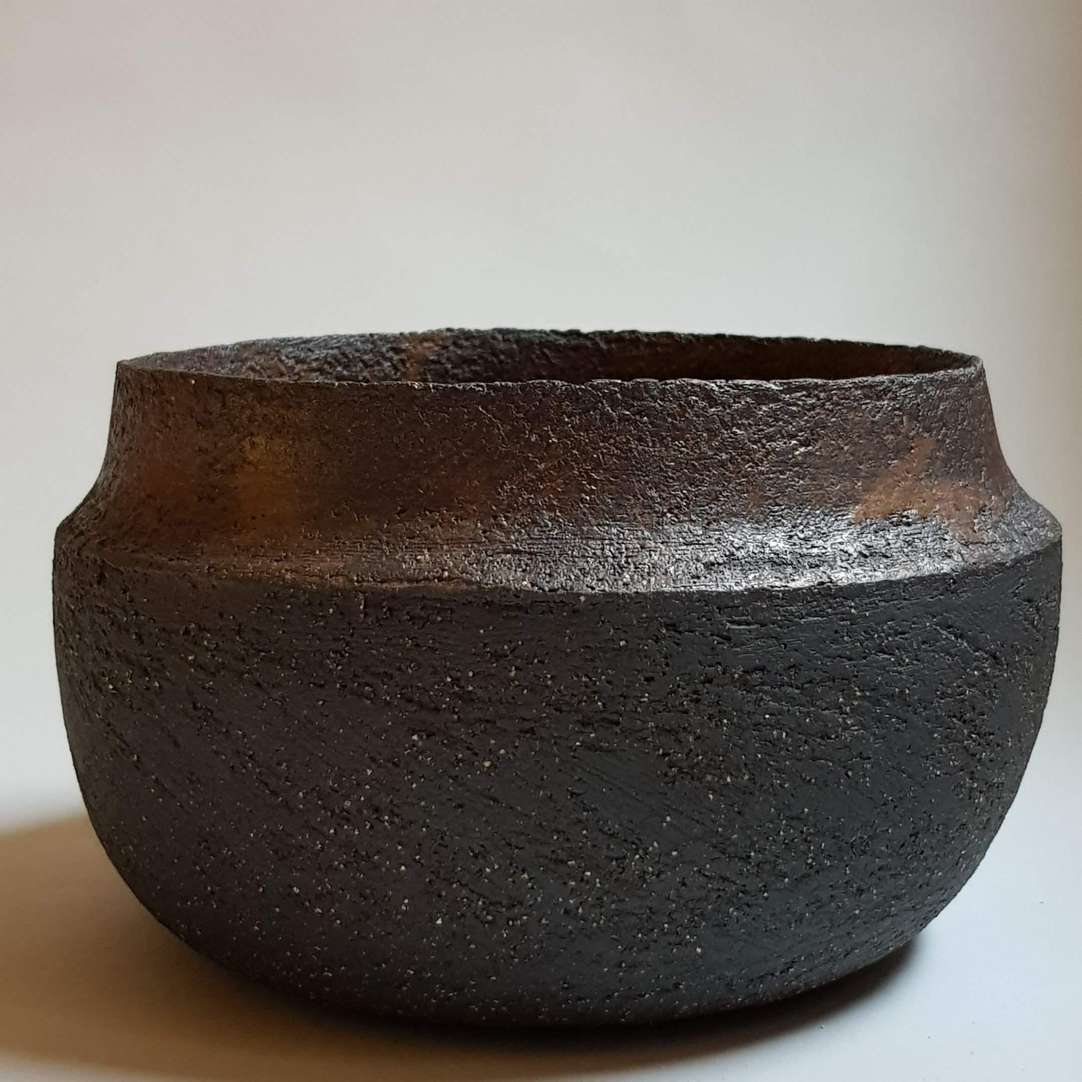 Other Black Stoneware Dinos Vase by Elena Vasilantonaki For Sale