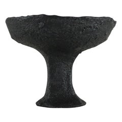 Black Stoneware Goblet with Black Metallic Glaze