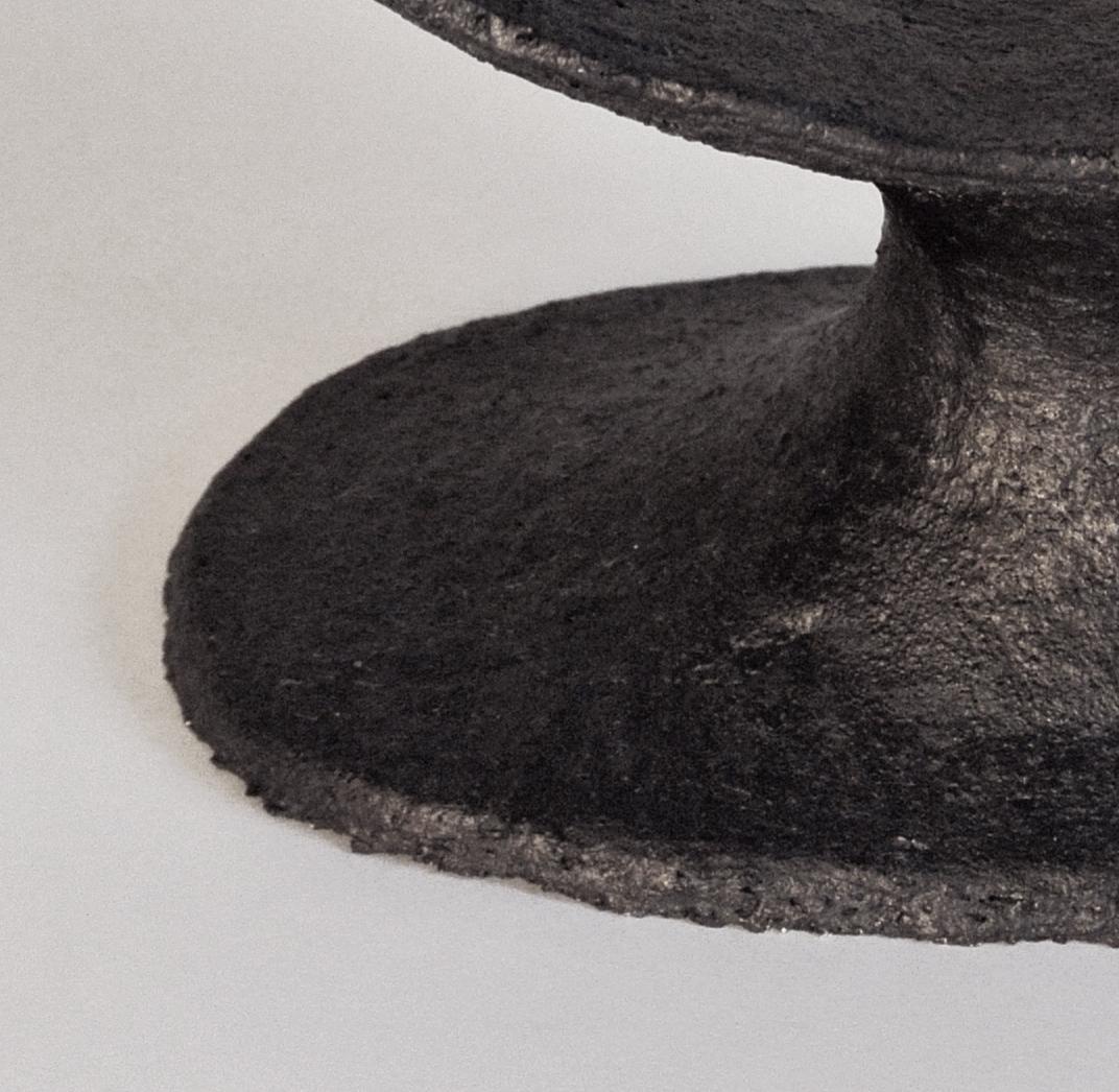 German Black Stoneware Head Rest by Danish Artist Christine Roland 