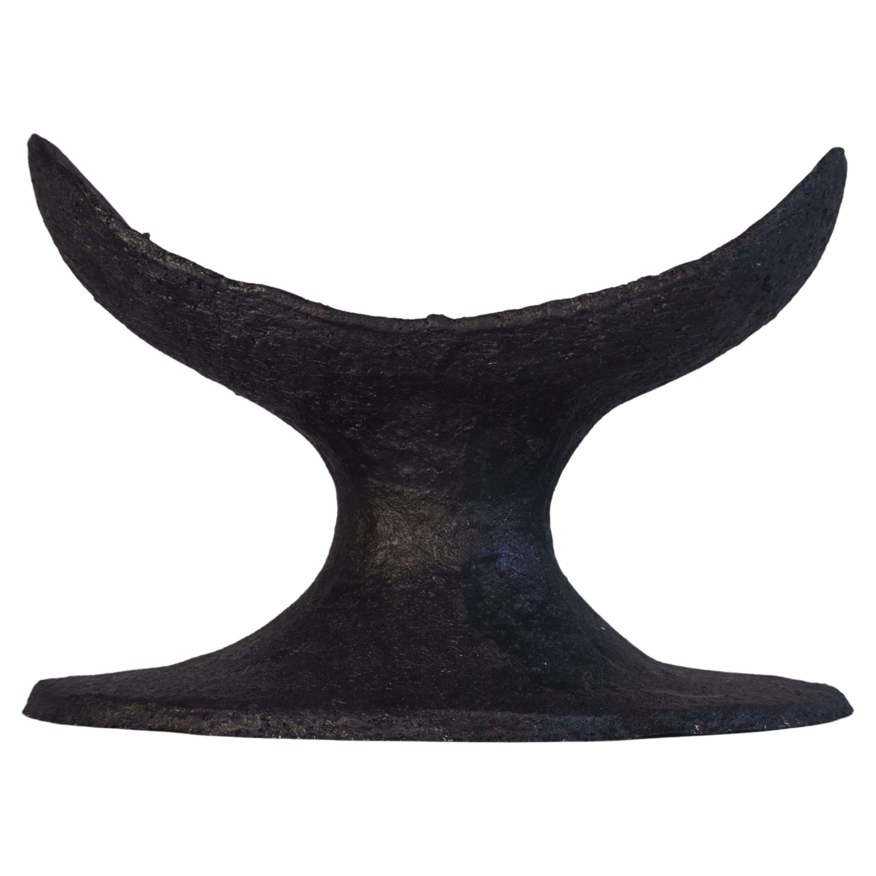 Black Stoneware Head Rest by Danish Artist Christine Roland 