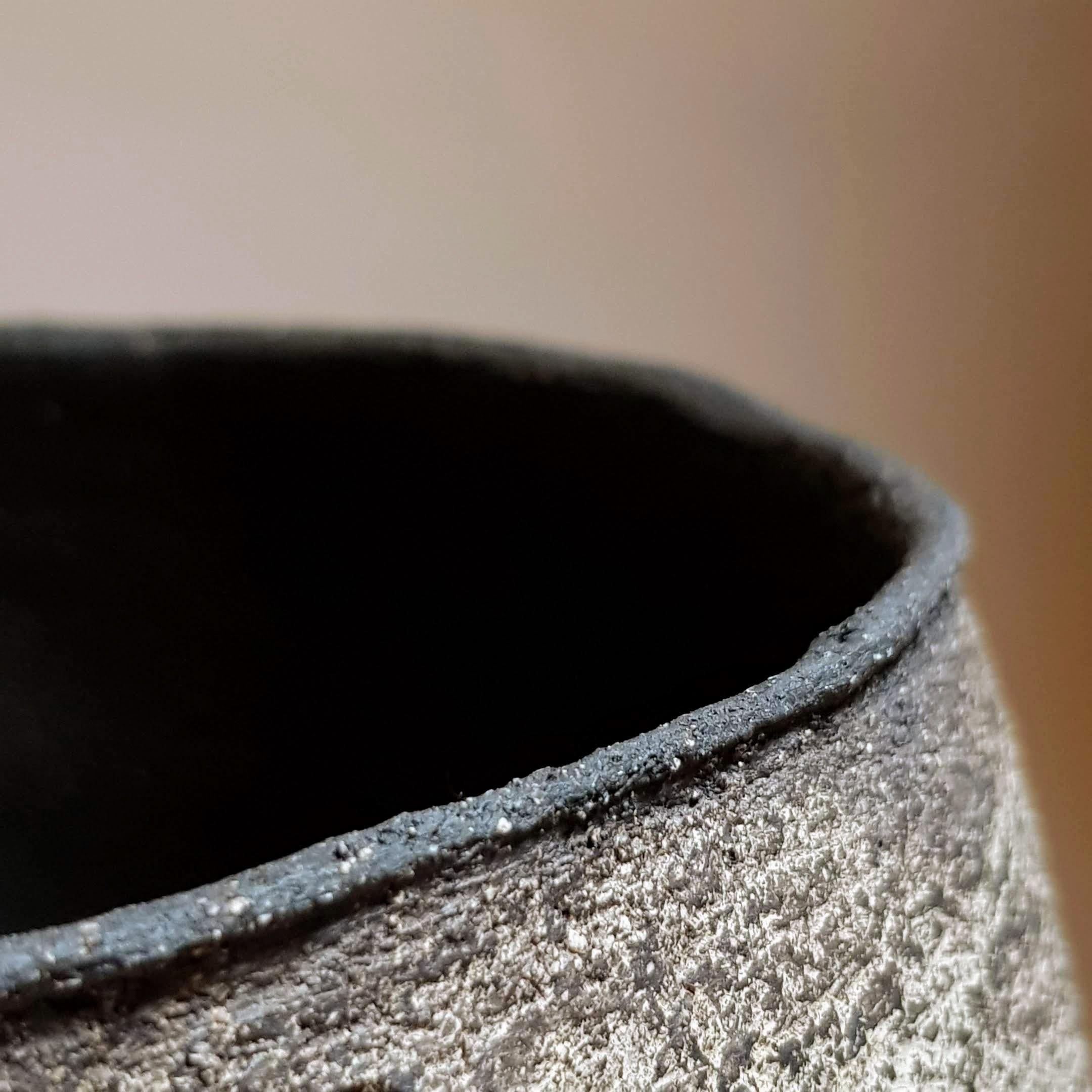 Other Black Stoneware Lekanida Vase by Elena Vasilantonaki For Sale