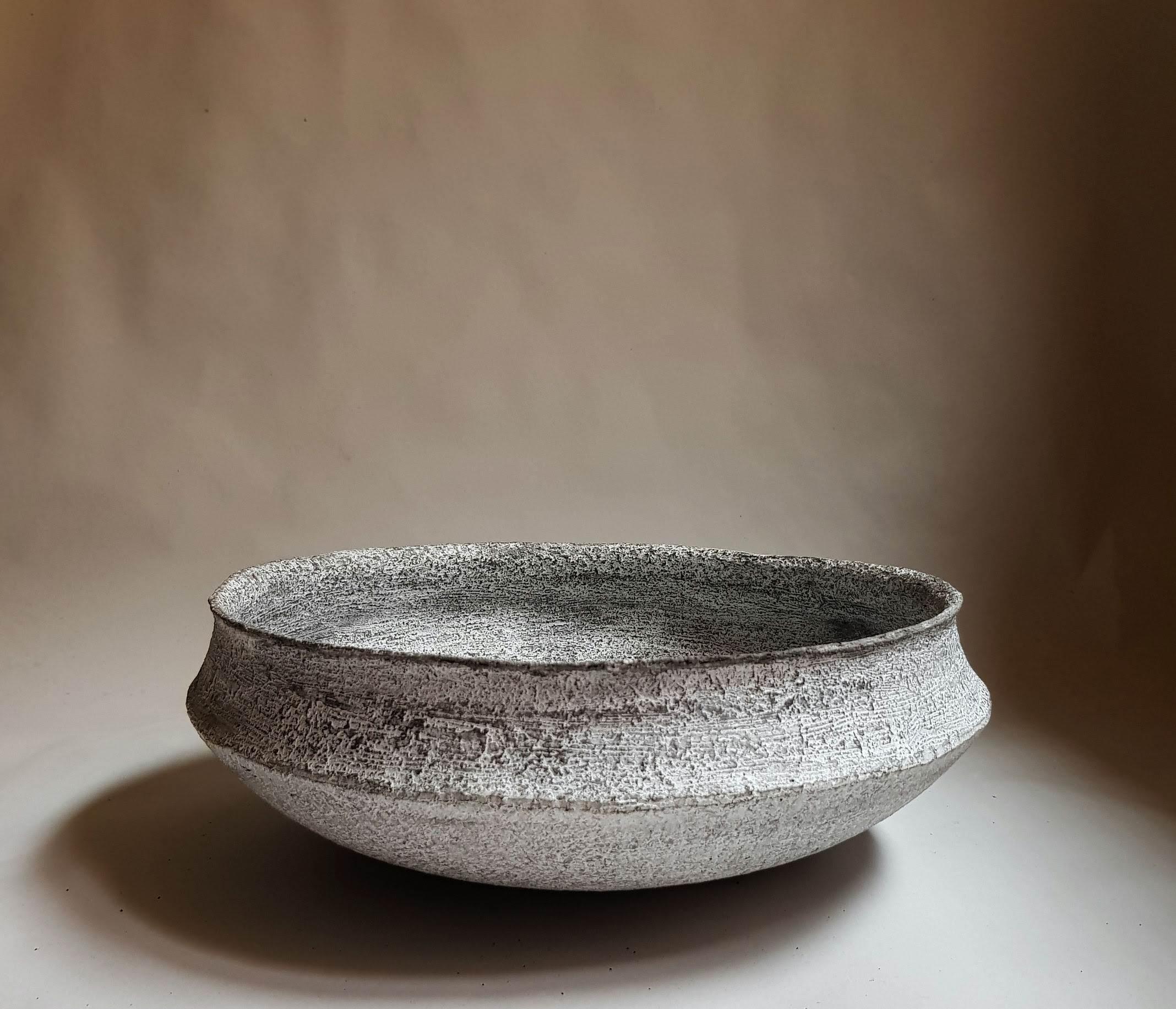 Black Stoneware Phiale Plate by Elena Vasilantonaki For Sale 3