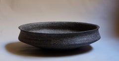Black Stoneware Phiale Plate by Elena Vasilantonaki