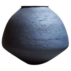 Black Stoneware Psykter Vase by Elena Vasilantonaki