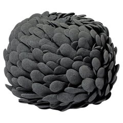 Black stoneware sculpture "Plume", by Mart Schrijvers, 2024