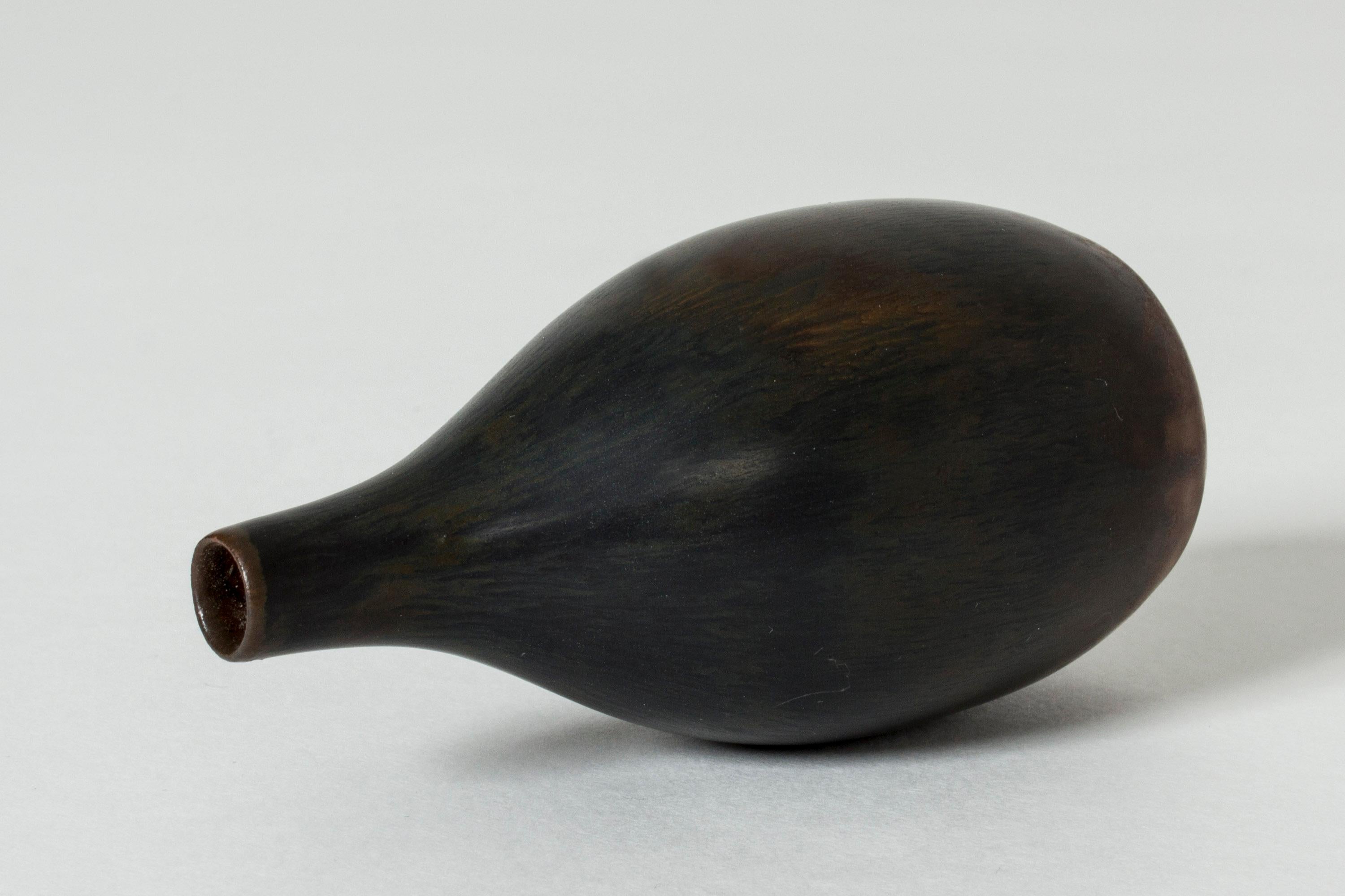 Scandinavian Modern Black Stoneware Vase by Carl-Harry Stålhane For Sale