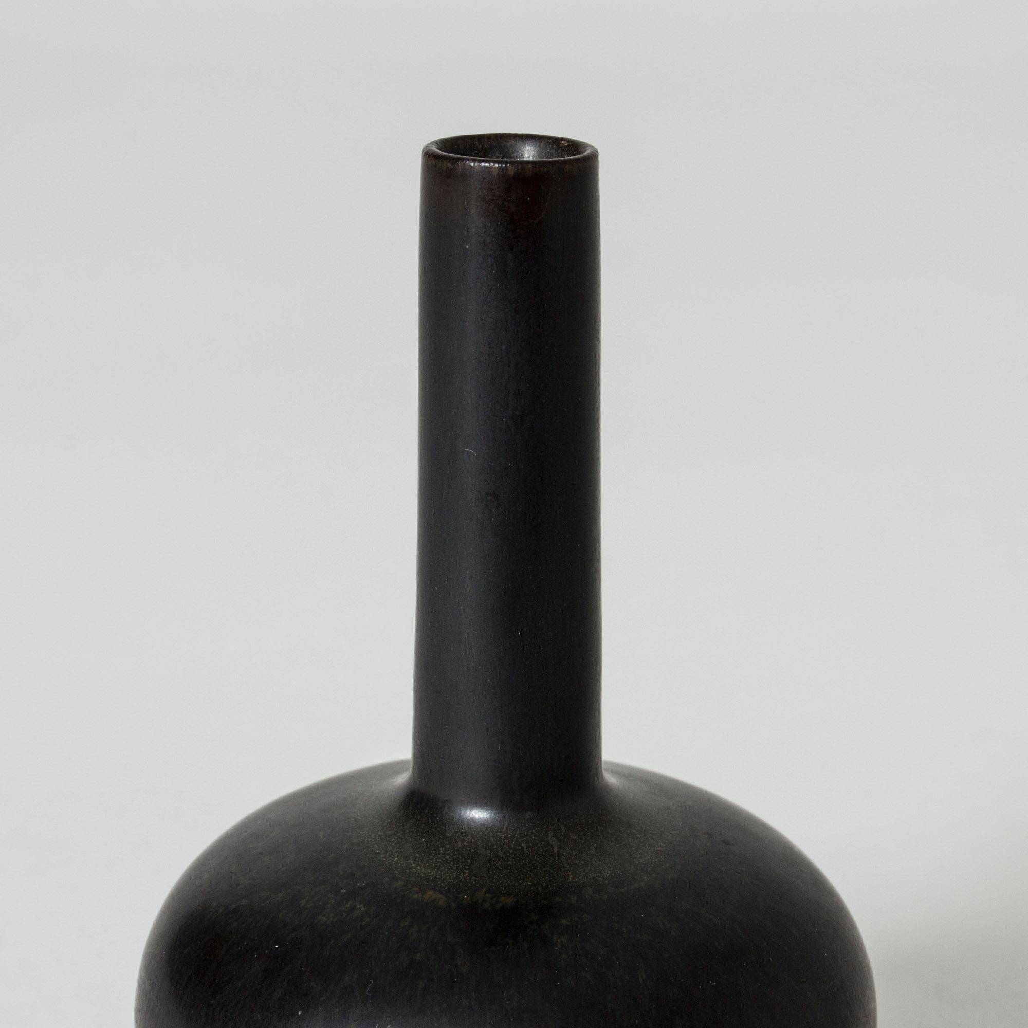 Swedish Black Stoneware Vase by Carl-Harry Stålhane