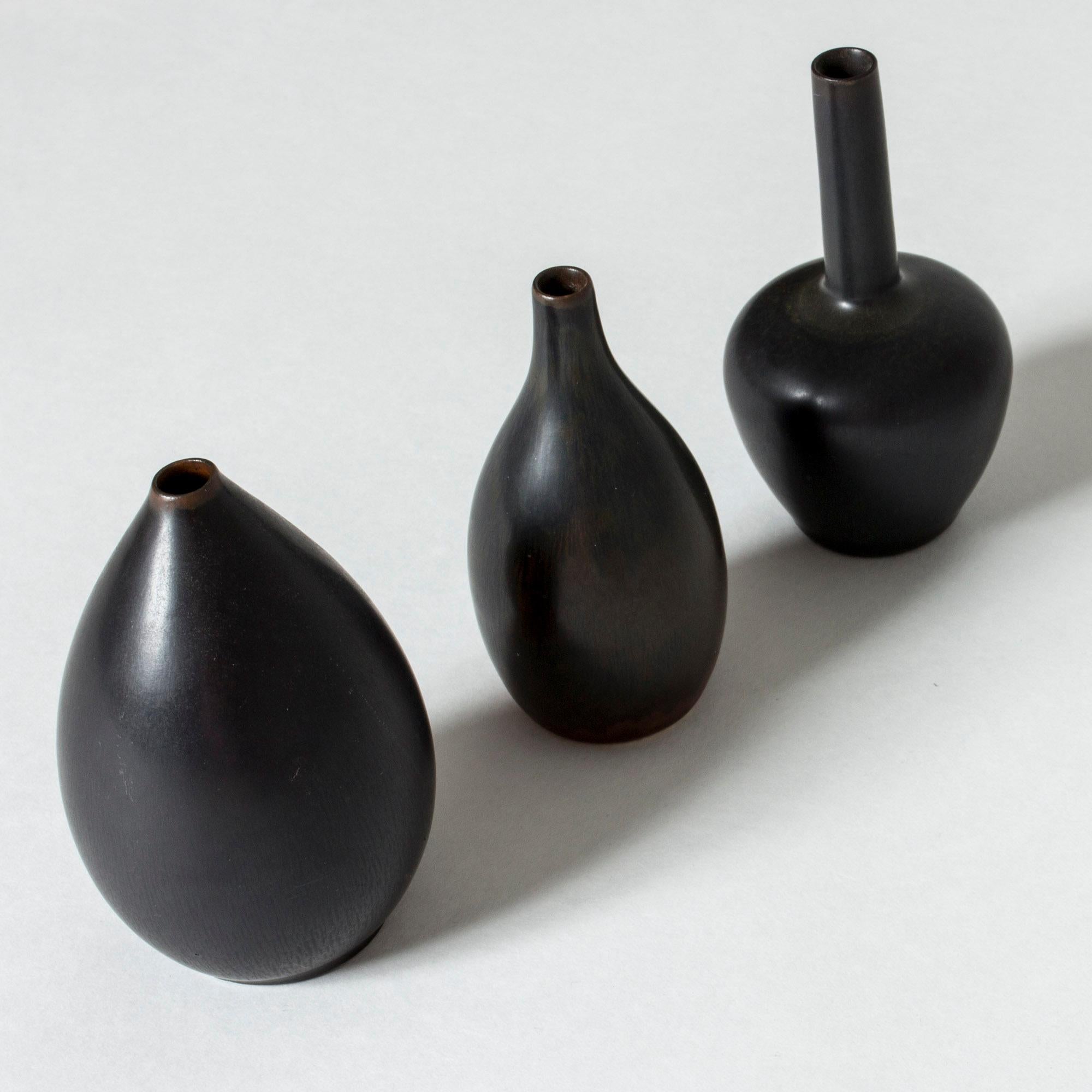 Mid-20th Century Black Stoneware Vase by Carl-Harry Stålhane