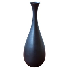 Vaso in gres nero di Carl-Harry Stålhane, Rörstrand, Svezia, anni '50