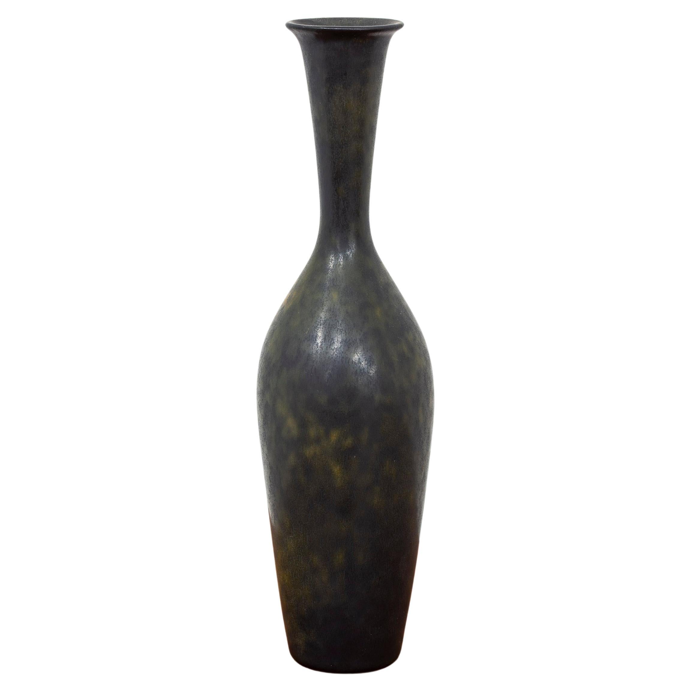 Black Stoneware Vase by Gunnar Nylund, Rörstrand, 1950s