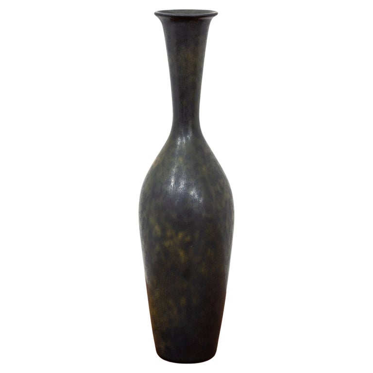 Black Stoneware Vase by Gunnar Nylund, Rörstrand, 1950s For Sale