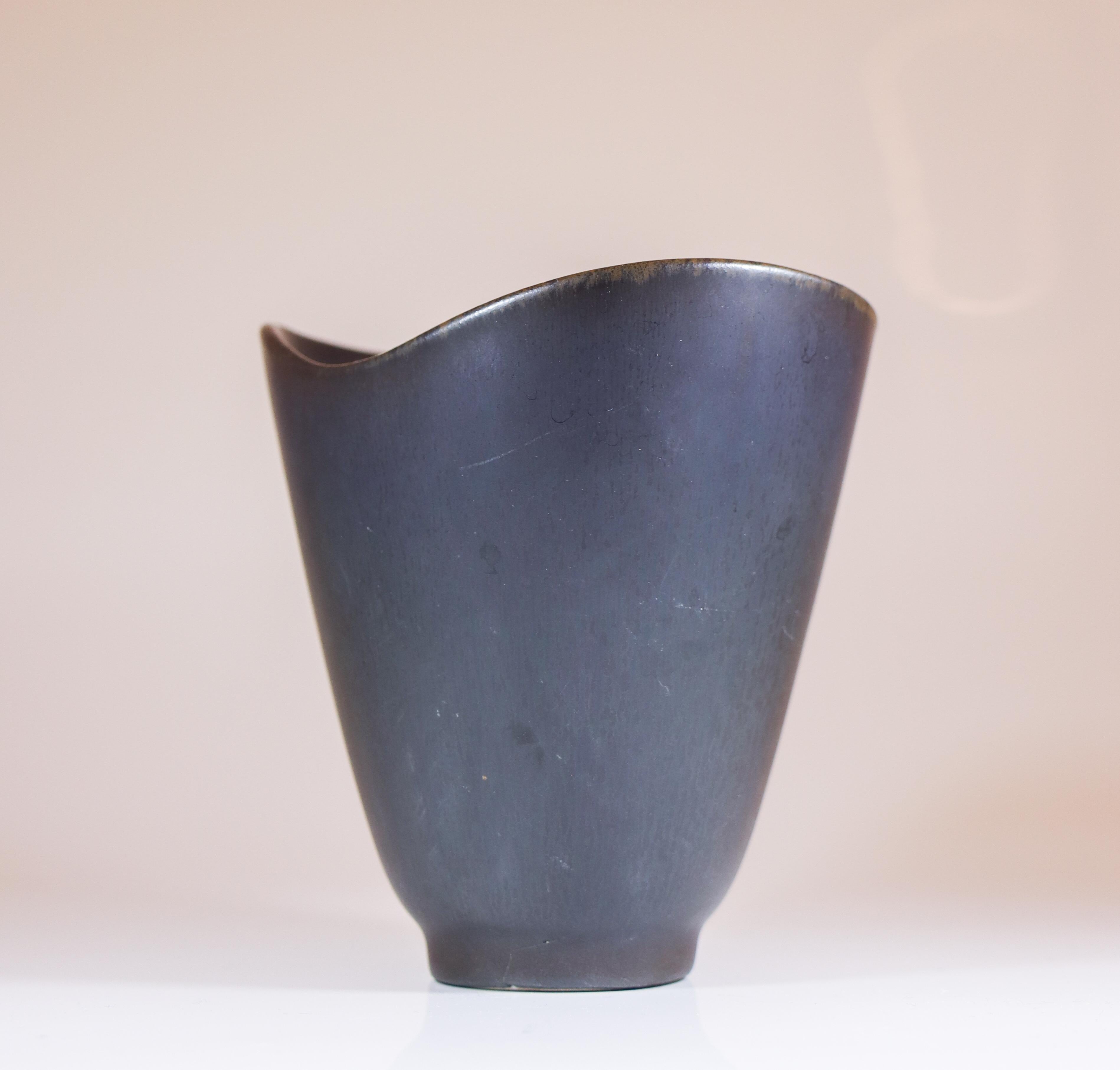Vaso in stonware nero - Carl-Harry Stålhane - Rörstrand Midcentury Modern in vendita 1