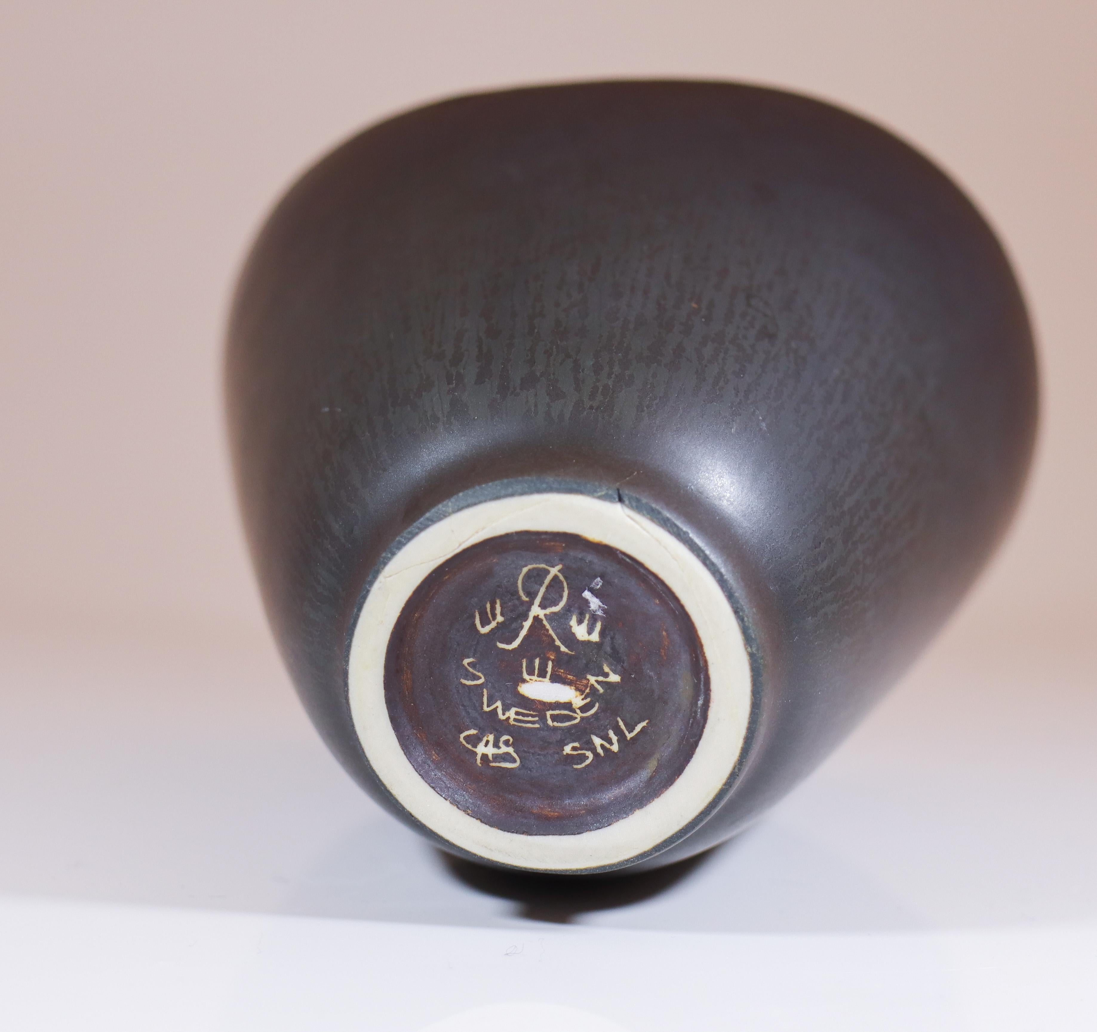 Vaso in stonware nero - Carl-Harry Stålhane - Rörstrand Midcentury Modern in vendita 3