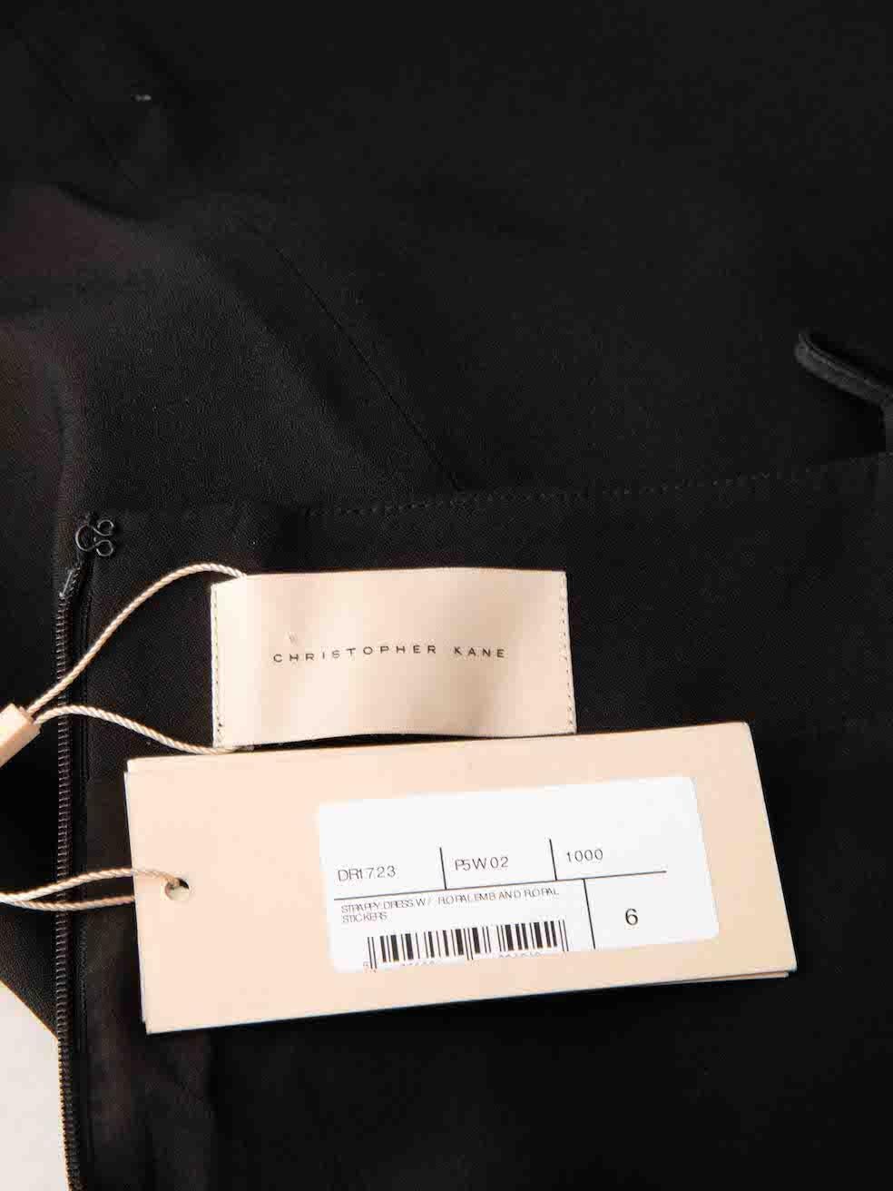Christopher Kane - Robe courte noire à bretelles brodée de fleurs, taille XS Pour femmes en vente