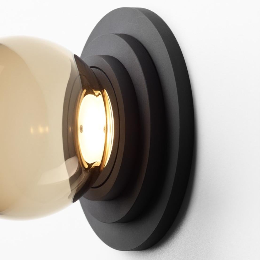 Czech Black Stratos Mini Ball Wall Light by Dechem Studio For Sale